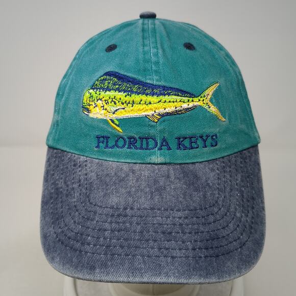 Florida Keys Strapback Baseball Cap Blue OS Adjustable Distinctive Headwear - Picture 2 of 9